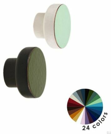 Gałka meblowa Simple Black 40 Drewniana Emaliowana Ciemna Szara