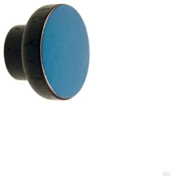 Gałka meblowa Simple Black 40 Drewniana Emaliowana Chłodny Niebieski