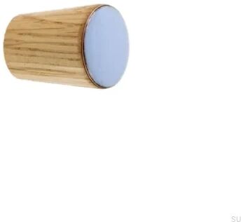 Gałka meblowa Simple Cone Drewniana Emaliowana Jasna Niebieska Olej Bezbarwny Półmat
