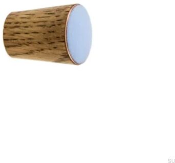 Gałka meblowa Simple Cone Drewniana Emaliowana Jasna Niebieska Olej Przyciemniający