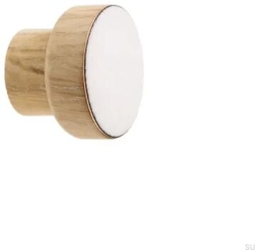 Gałka meblowa Simple Drewniana Emaliowana Biała Olej Biały