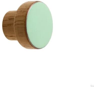 Gałka meblowa Simple Drewniana Emaliowana Miętowa Olej Bezbarwny Półmat