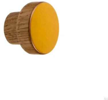 Gałka meblowa Simple Drewniana Emaliowana Pomarańczowa Olej Bezbarwny Półmat