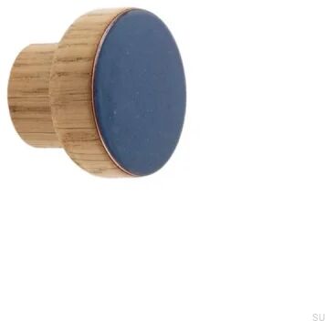 Gałka meblowa Simple Drewniana Emaliowana Szaro-niebieski Olej Bezbarwny Półmat