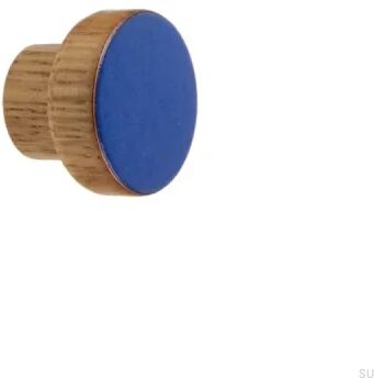 Gałka meblowa Simple Drewniana Emaliowana Ciepły Niebieski Olej Bezbarwny Półmat