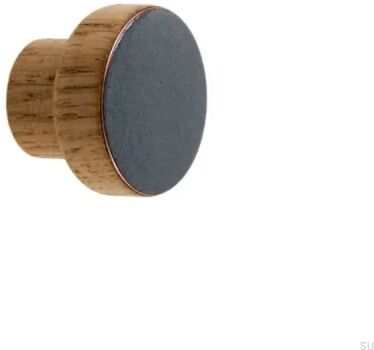 Gałka meblowa Simple Drewniana Emaliowana Ciemna Szara Olej Bezbarwny Półmat