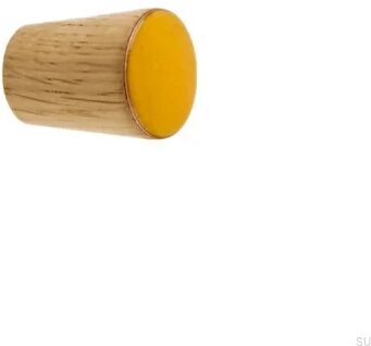 Gałka meblowa Simple Cone Drewniana Emaliowana Pomarańczowa Olej Bezbarwny Półmat