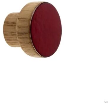 Gałka meblowa Simple Drewniana Emaliowana Ciemny Czerwony Olej Bezbarwny Półmat