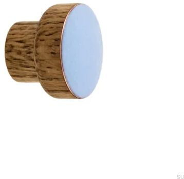 Gałka meblowa Simple Drewniana Emaliowana Jasna Niebieska Olej Przyciemniający