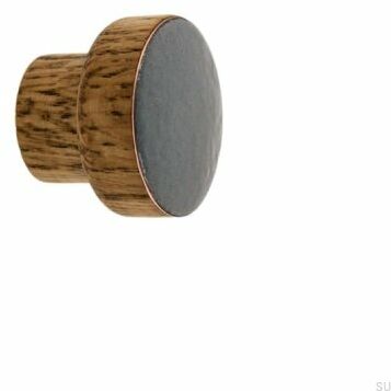 Gałka meblowa Simple Drewniana Emaliowana Ciemna Szara Olej Przyciemniający