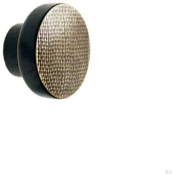 Gałka meblowa Stamp Black 40 Mosiężna