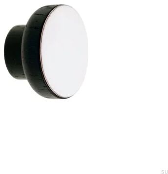 Gałka meblowa Simple Black 40 Drewniana Emaliowana Biała