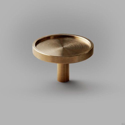 Gałka meblowa Ina L Mosiężna Szczotkowana Nielakierowana