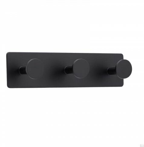 Wieszak ścienny Base 210-3 Metalowy Czarny Mat