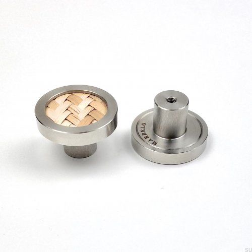 Gałka meblowa Marbelo Stalowa z trawą morską