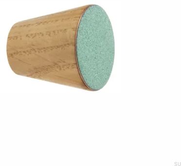 Gałka meblowa Melange Drewniana Zielona Emaliowana - Olej Bezbarwny Półmat