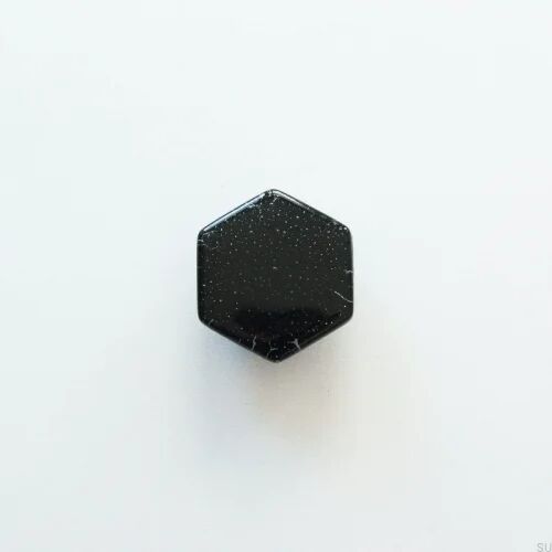 Gałka meblowa Hexagon Szklana Czarna