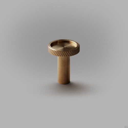 Gałka meblowa Rene S Mosiężna Szczotkowana Nielakierowana