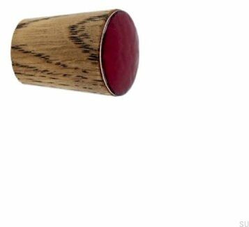 Gałka meblowa Simple Cone Drewniana Emaliowana Ciemny Czerwony Olej Przyciemniający