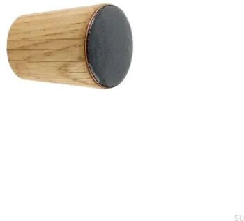 Gałka meblowa Simple Cone Drewniana Emaliowana Ciemna Szara Olej Bezbarwny Półmat