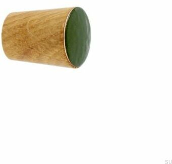 Gałka meblowa Simple Cone Drewniana Emaliowana Ciemna Zielona Olej Bezbarwny Półmat