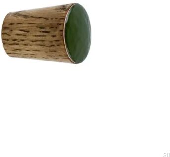 Gałka meblowa Simple Cone Drewniana Emaliowana Ciemna Zielona Olej Przyciemniający
