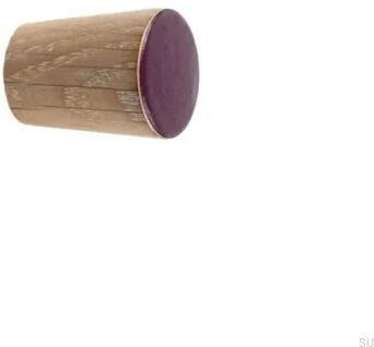 Gałka meblowa Simple Cone Drewniana Emaliowana Ciepły Fioletowy Olej Biały