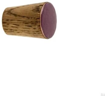 Gałka meblowa Simple Cone Drewniana Emaliowana Ciepły Fioletowy Olej Przyciemniający