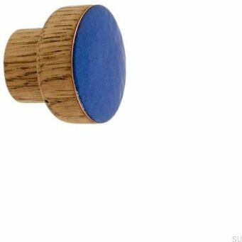 Gałka meblowa Simple Drewniana Emaliowana Ciepły Niebieski Olej Przyciemniający