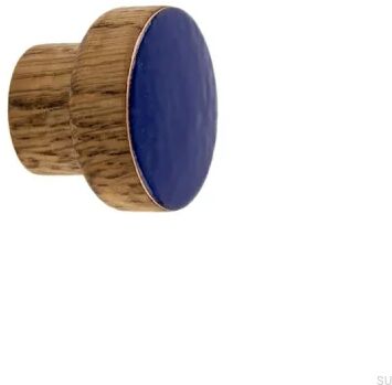 Gałka meblowa Simple Drewniana Emaliowana Ultramaryna Olej Przyciemniający