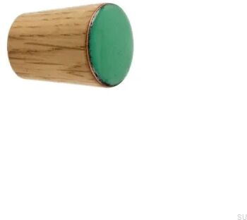 Gałka meblowa Simple Cone Drewniana Emaliowana Zielona Olej Bezbarwny Półmat