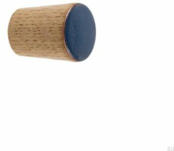 Gałka meblowa Simple Cone Drewniana Emaliowana Szaro-niebieska Olej Bezbarwny Półmat