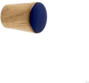 Gałka meblowa Simple Cone Drewniana Emaliowana Ultramaryna Olej Bezbarwny Półmat