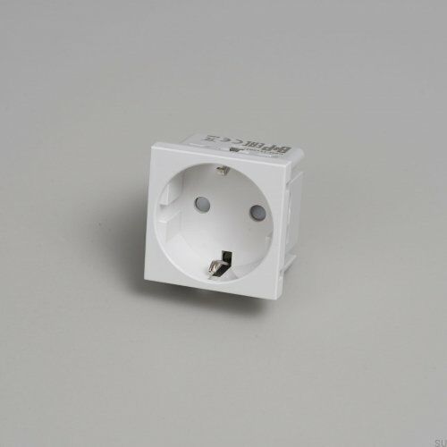 Moduł Gniazdo pojedyncze Schuko Socket Type F 45mm Biały Standard europejski
