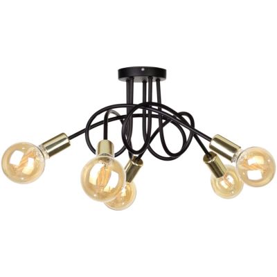 Keter Lighting Rumba lampa podsufitowa 5x60W czarny/złoty 1920