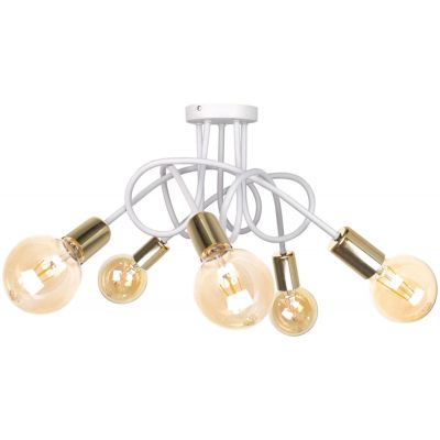 Keter Lighting Rumba lampa podsufitowa 5x60W biały/złoty 1926