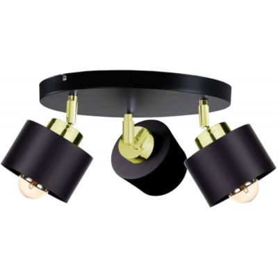 Keter Lighting Simply lampa podsufitowa 3x60W czarny/złoty 2341