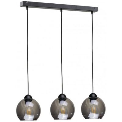 Keter Lighting Yuno lampa wisząca 3x60 czarny/szkło przydymione 1319