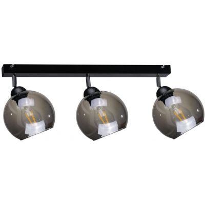 Keter Lighting Yuno lampa podsufitowa 3x60W czarny/przydymiony 1220