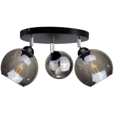 Keter Lighting Yuno lampa podsufitowa 3x60W czarny/przydymiony 1221