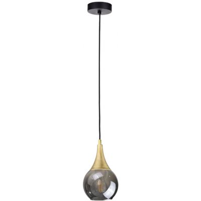 Keter Lighting Lacrima lampa wisząca 1x60W złoty/szkło przydymione 2129