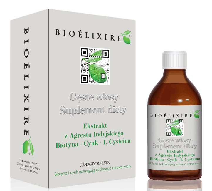 Bioelixire sumplement diety przeciw wypadaniu włosów "Gęste Włosy" 300ml