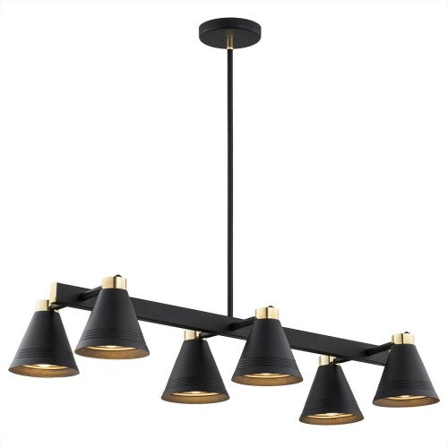Avalone lampa wisząca 6-punktowa czarna 2552AR