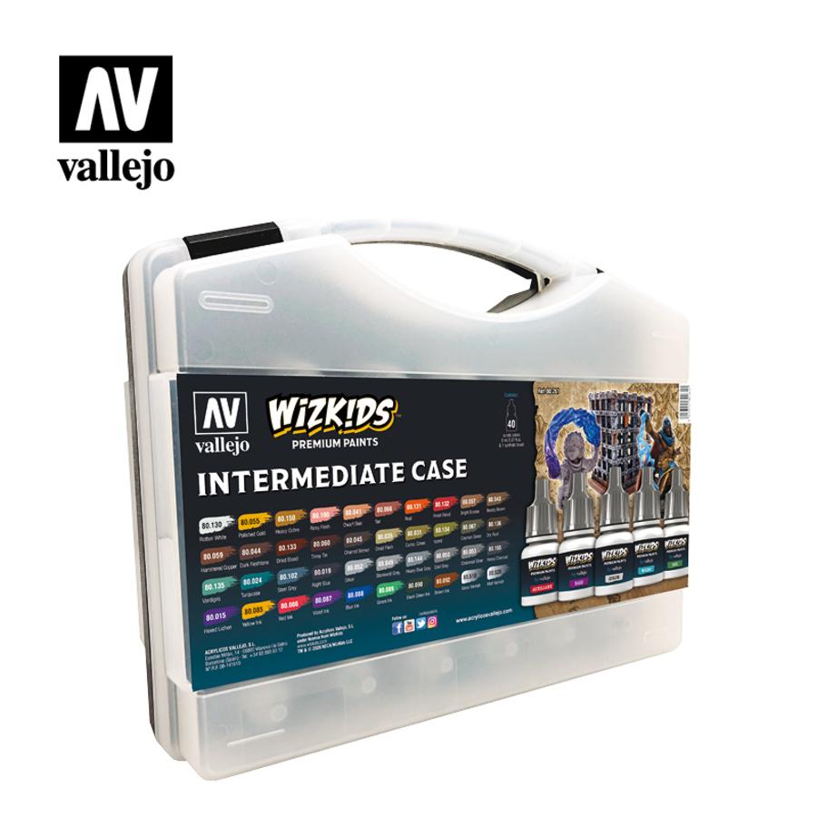 Zestaw farb Wizkids Premium walizka Intermediate 40 kolorów + pędzel Vallejo 80261