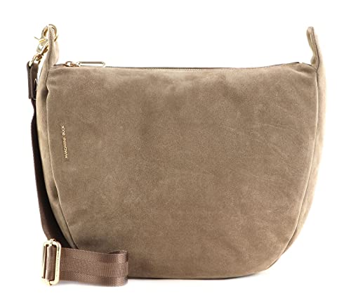 Mandarina Duck Damskie miękkie aksamitne torebki na ramię z krzyżem, taupe, Taglia Unica