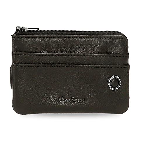 Pepe Jeans Badge Portfel z Kartką, Jedyny w swoim rodzaju, Czarny, única, Portfel badge