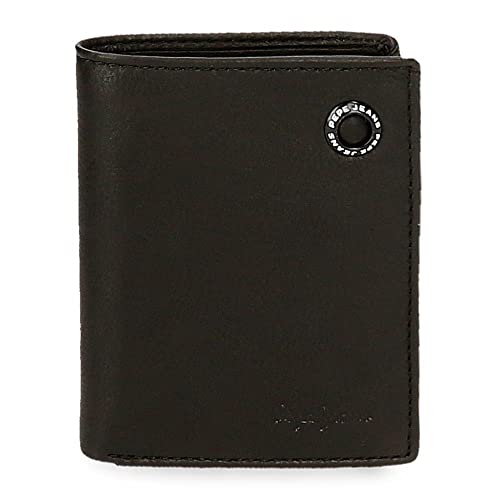 Pepe Jeans Badge pionowy portfel z portfelem, unikalny, Czarny, única, Portfel pionowy
