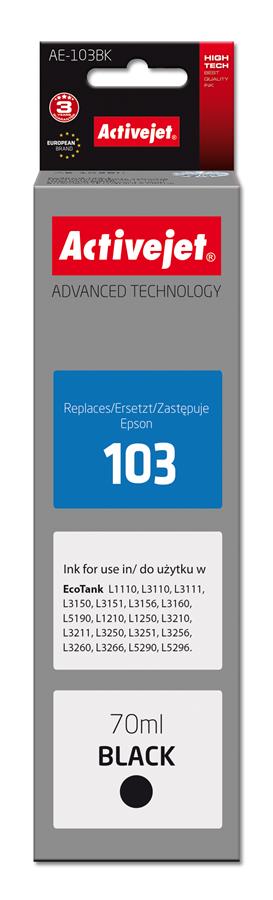 Tusz Activejet AE-103Bk (zamiennik Epson 103 C13T00S14A; Supreme; 70 ml; czarny)