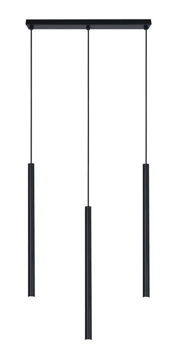 Czarna potrójna lampa wisząca tuba - S811 A8-Z79