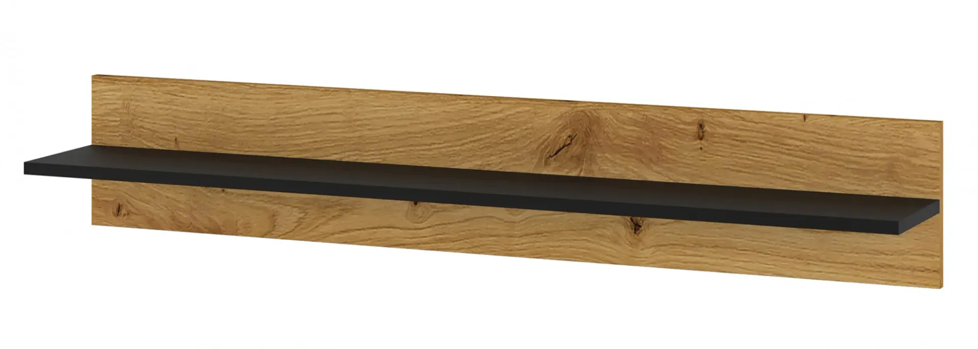 Półka ścienna czarna + dąb artisan P1-P23